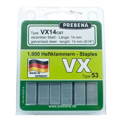 PREBENA VX14CST-B Heftklammern im Blister verzinkt Stahlqualität (Inhalt VE: 1000 Stück)