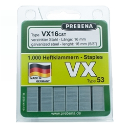 PREBENA VX16CST-B Heftklammern im Blister verzinkt Stahlqualität (Inhalt VE: 1000 Stück)
