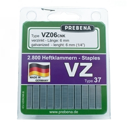 PREBENA VZ06CNK-B Heftklammern im Blister verzinkt (Inhalt VE: 2800 Stück)