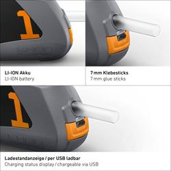Steinel Akku-Heißklebepistole MobileGlue 1007-S anthrazit, integrierter Li-ION-Akku Nr. 084271