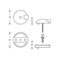 FSB Bodentürstopper, H 20mm, Ø 70mm, Aluminium, 38 3884, mit Verdrehsicherung, Naturfarbig eloxiert Nr. 0 38 3884 00000 0105