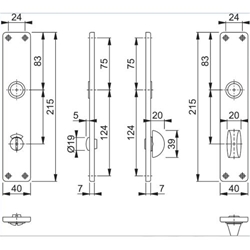 Hoppe Bad/WC-Langschild 202SP/RW-SK/OL F4 Alu Bronze Nr. 6189401