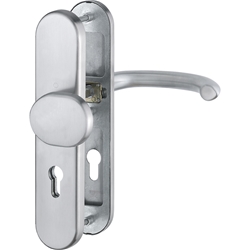 Hoppe ZT-Schutz-Wechselgarnitur, oval, PZ, 8/72, DIN Links-Rechts, ER Marseille E86G/3331/3310/1138Z, edelstahl matt Langschild, TS 42-47mm Nr. 3663766