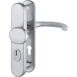 Hoppe ZT-Schutz-Wechselgarnitur, oval, PZ, 8/72, DIN Links-Rechts, ER Marseille E86G/3332ZA/3310/1138Z, edelstahl matt Langschild, TS 42-47mm Nr. 3663838