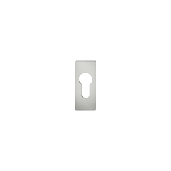 FSB PT-Schlüsselrosette, PZ gelocht, eckig, selbstklebend, 17 1768, Naturfarbig eloxiert, ohne Stütznocken, B 28mm, L 65mm, Stärke Abdeckung 3mm Nr. 0 17 1768 01010 0105