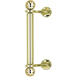 Stoßgriff 0016 M2 PVD Messing poliert PVD inkl. Befestigung 12 EmS M8 D:24/H:295/B:95/T:85mm