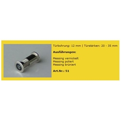 Türspion 5190 175° Messing Brüniert 12mm TS: 20-35mm