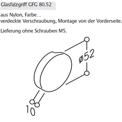 Normbau Glasfalzgriff KF 80.52 GFG schwarz