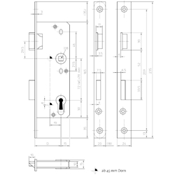 KFV Glastürschloß 521 1/2 PZW F20/30/72/8 Links silber kantig Nr. 3325746