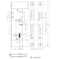KFV Glastürschloß 521 1/2 PZW F20/30/72/8 Links silber kantig Nr. 3325746
