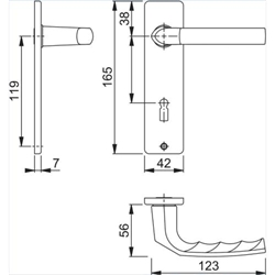 Drückergarnitur Birmingham 1117/202KP BB mit Kurzschild F1 Alu Natur, duranorm® Nr. 2566323
