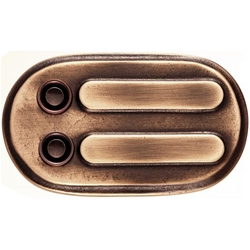 Klingelplatte 4088 (oval 2-tlg. mit Gravurfeld) Bronze gewachst H:80mm B:140mm T:8mm
