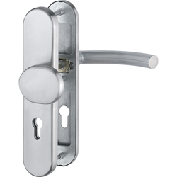 Hoppe ZT-Schutz-Wechselgarnitur, oval, PZ, 8/72, DIN Links-Rechts, ER Trondheim E86G/3331/3310/1430Z, edelstahl matt Langschild, TS 42-47mm Nr. 3665163