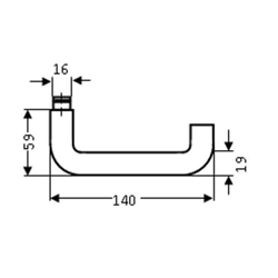 Drückergarnitur E 200 BB Edelstahl matt, U-Form Slim Style Nr. E200B BB0 71