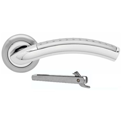 Halbgarnitur Phönix R 40 PZ Chrom/Nickelmatt, Din Rechts inkl. Haken-Wechselstift Z1400-80