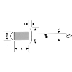 Blindniet Alu Standard Aluminiumlegiert 5x12mm Flachrundkopf (Gesipa)