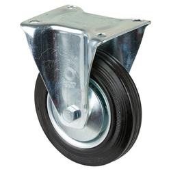 Transport-Bockrolle, Rad Ø 160mm, Gummi schwarz, Radb. 40mm, BH 195mm, Rollenlager, Radk. Stahl, mit Platte, PG 135x110mm, Tragkr. 135kg Nr. L410.B55.161