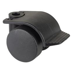 Möbel-Kunststoff-Doppelrolle, mit Totalfeststeller, Rad Ø 35mm, Kunststoff schwarz, BH 40mm, Tragkr. 70kg Nr. F87.035