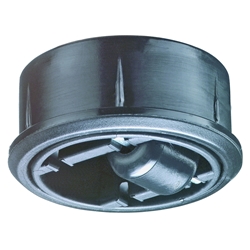 Kunststoff-Glocke, Ø 52mm, schwarz, BH 9,7mm, weiche Lauffläche für harte Böden, zum Einpressen, Tragkr. 50kg Nr. G87.052