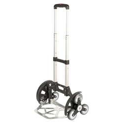 Transportkarre, Rad Ø 100mm, 2 x 3 thermoplastische Gummiräder, klappbar, Aluminium, 395x281mm, Tragkr. 60kg Nr. TRT.060