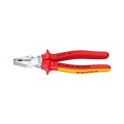 Knipex Kraft-Kombizange isoliert mit Mehrkomponenten-Hüllen, VDE-geprüft verchromt 225 mm Nr. 02 06 225