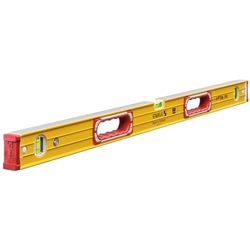 STABILA Wasserwaage Type 196-2, 100cm, extrasteifes Alu-Profil, 1 Horizontal-Libelle, 2 Vertikal-Libellen, 2 Handgriffe, stoßdämpfende Endkappen, integrierte Rutsch-Stopper, Made in Germany Nr. 15235