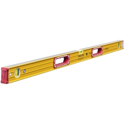 STABILA Wasserwaage Type 196-2, 122cm, extrasteifes Alu-Profil, 1 Horizontal-Libelle, 2 Vertikal-Libellen, 2 Handgriffe, stoßdämpfende Endkappen, integrierte Rutsch-Stopper, Made in Germany Nr. 15236