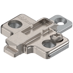 Blum CLIP Kreuzmontageplatte (37/32), 0mm Distanz, zum Schrauben, HV: 2-teilig (±2mm), Zink, vernickelt (VE:500) Nr. 175H7100