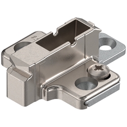Blum CLIP Kreuzmontageplatte (37/32), 9mm Distanz, zum Schrauben, HV: 2-teilig (±2mm), Zink, vernickelt (VE:50) Nr. 175H7190