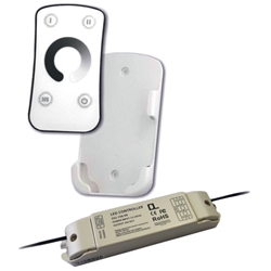 LED-Funkdimmer 12-24V DC/36-72W 0,3m Leitung LED Stecker eckig, schwarz 3-fach Verteiler inkl. Handsender Nr. 35.575.999