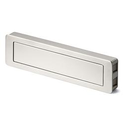 Hettich Muschelgriff, rund, B 46xH 17,5mm Touch-in 9086687, zum Einlassen, edelstahloptik Bohrabstand 172mm, L 181mm