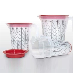 HSM Aktionsmischbecherset mittel Effektives Mischvolumen ca. 1000ml 1 Set bestehend aus: 25 Einlagen, 1 Außenbehälter und 1 Deckel Nr. 80140