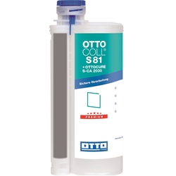 Premium-2K-Silikon Ottocoll S81 BlueLine + S-CA 2080 A+B, für das geklebte Fenster, Doppelkartusche a 490ml, C04 Schwarz Nr. 8081704