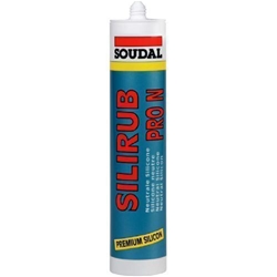 Soudal Silikon Pro N, Kartusche a 300ml transparent dunkelgrau, dauerelastischer 1K-Fugendichtstoff auf Silikon-Basis, SWS-System diffusionsoffen Nr. 159934