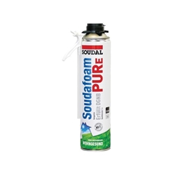 Soudal Soudafoam PURe, umweltfreundlicher PU-Pistolenschaum, Dose à 500ml, Schallschutz: 62db, Wärmedämmung: 0,032 W/m.K., Schaumausbeute: ca. 20ltr. Nr. 138071