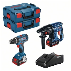Bosch Akku-Set: Bohrschrauber GSR 18V-28 + Bohrhammer GBH 18V-21, mit 2 Akkus GBA 18V 4,0 Ah, Ladegerät GAL 18V-40, 2 x L-BOXX Nr. 0615990M0R