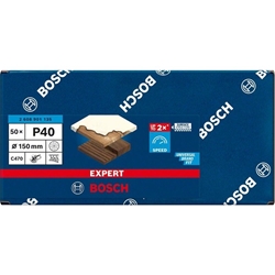 Bosch EXPERT C470 Schleifpapier, Mehrloch, für Exzenterschleifer, 150mm, K 40, 50-tlg. Nr. 2608901135