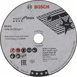 Bosch Trennscheibe EXPERT for Inox A 60 R INOX BF, 76mm, 10mm, 1mm, 5er-Pack Nr. 2608601520