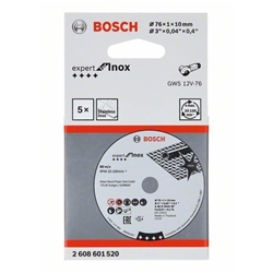 Bosch Trennscheibe EXPERT for Inox A 60 R INOX BF, 76mm, 10mm, 1mm, 5er-Pack Nr. 2608601520