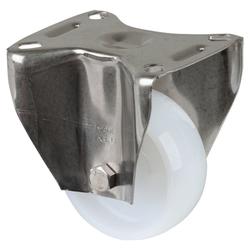 Bockrolle, Rad Ø 80mm, Kunststoff weiß, Radb. 30mm, BH 108mm, Gleitlager, Radk. Kunststoff, mit Platte, PG 95x80mm, Tragkr. 100kg Nr. H110.A90.080