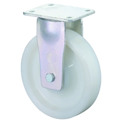 Schwerlast-Bockrolle, Rad Ø 250mm, Kunststoff weiß, Radb. 60mm, BH 295mm, Kugellager, Radk. Kunststoff, mit Platte, PG 138x110mm, Tragkr. 1.400kg Nr. RR110.B15.250