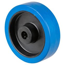 Rad, Rad Ø 160mm, Elastik-Reifen blau, Radb. 42mm, Nabenl. 60mm, Rollenlager, Radk. Kunststoff, Tragkr. 300kg Nr. B61.160