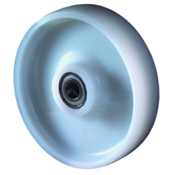 Rad, Rad Ø 150mm, Kunststoff weiß, Radb. 48mm, Nabenl. 60mm, Kugellager, Radk. Kunststoff, Tragkr. 900kg Nr. B15.152