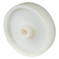 Rad, Rad Ø 150mm, Kunststoff weiß, Radb. 40mm, Nabenl. 50mm, Gleitlager, Radk. Kunststoff, Tragkr. 350kg Nr. A90.152