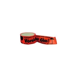 Klebeband PVC mit Aufdruck Vorsicht Glas