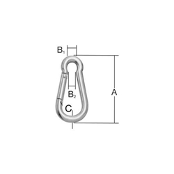 Feuerwehrkarabiner verz. 80x8 bis 9mm (Vormann) EAN 4003984662352