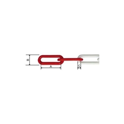 Kunststoffkette rot/weiss 6mm, 5m (Vormann) EAN 4003984667272