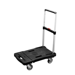 Klappbügelwagen, Rad Ø 100mm, 4 Lenkrollen, BH 183mm, klappbar, Kunststoffplattform, Tragkr. 150kg Nr. TWG.150