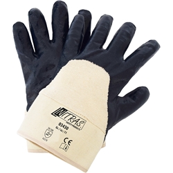 NITRAS Nitrilhandschuh, blau, Stulpe, teilbeschichtet