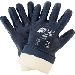 NITRAS Nitrilhandschuh, blau, Stulpe, vollbeschichtet